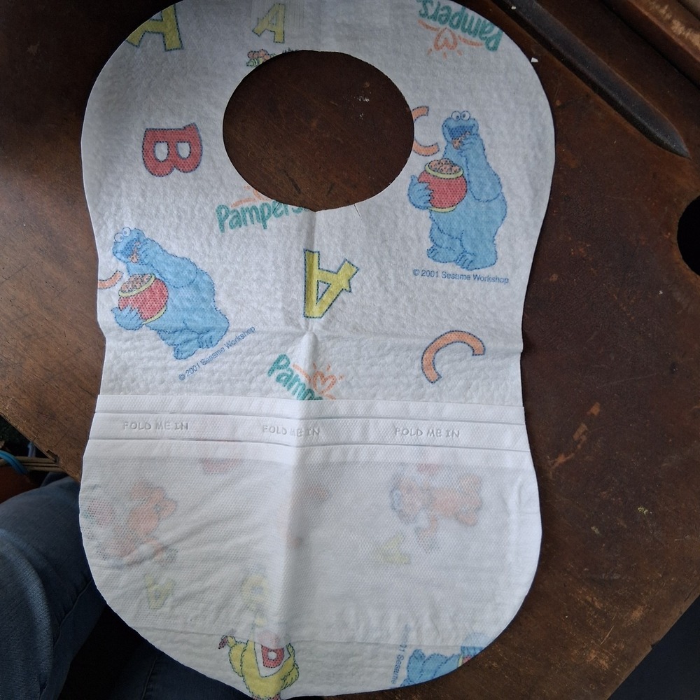 Bibsters - Large Single Use Bibs 6mos plus.  NIB Pampers 8 Ct 2002 Sesame Street - Picture 3 of 6